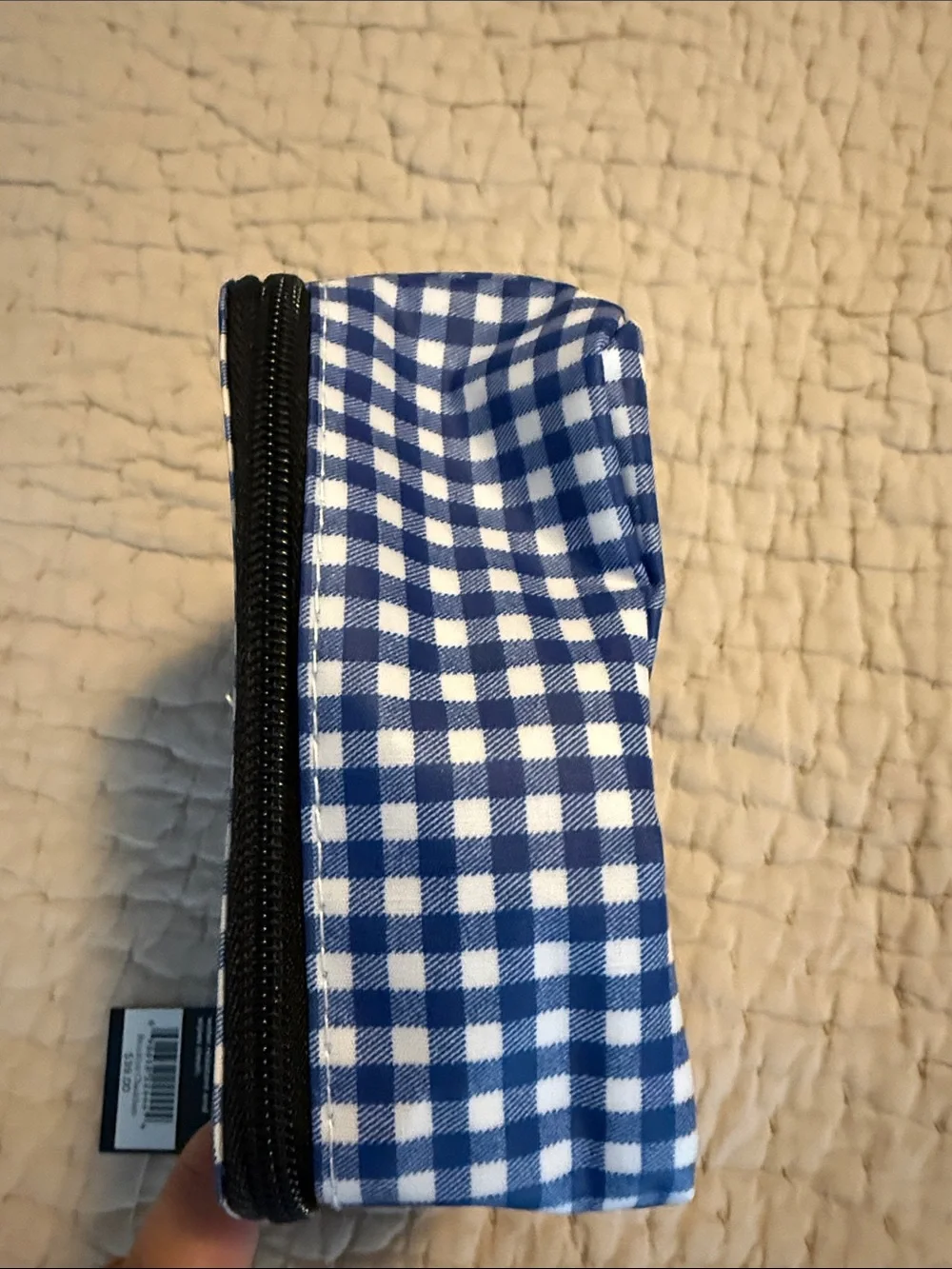 Scout Blue and White Gingham Cosmetic Pouch